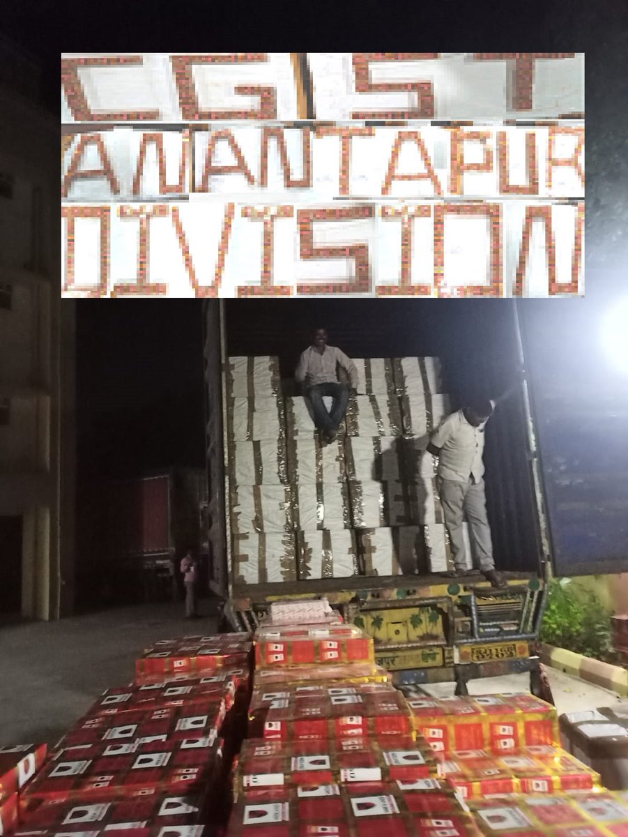 In a joint operation of Anti-Evasion wing,Tirupati CGST and Anantapur CGST Division, a truck transporting 56,10,000 cigarette sticks worth Rs.3.48Cr in the guise of match sticks was detained. On further investigation,Director of the company involved has been arrested @cbic_india