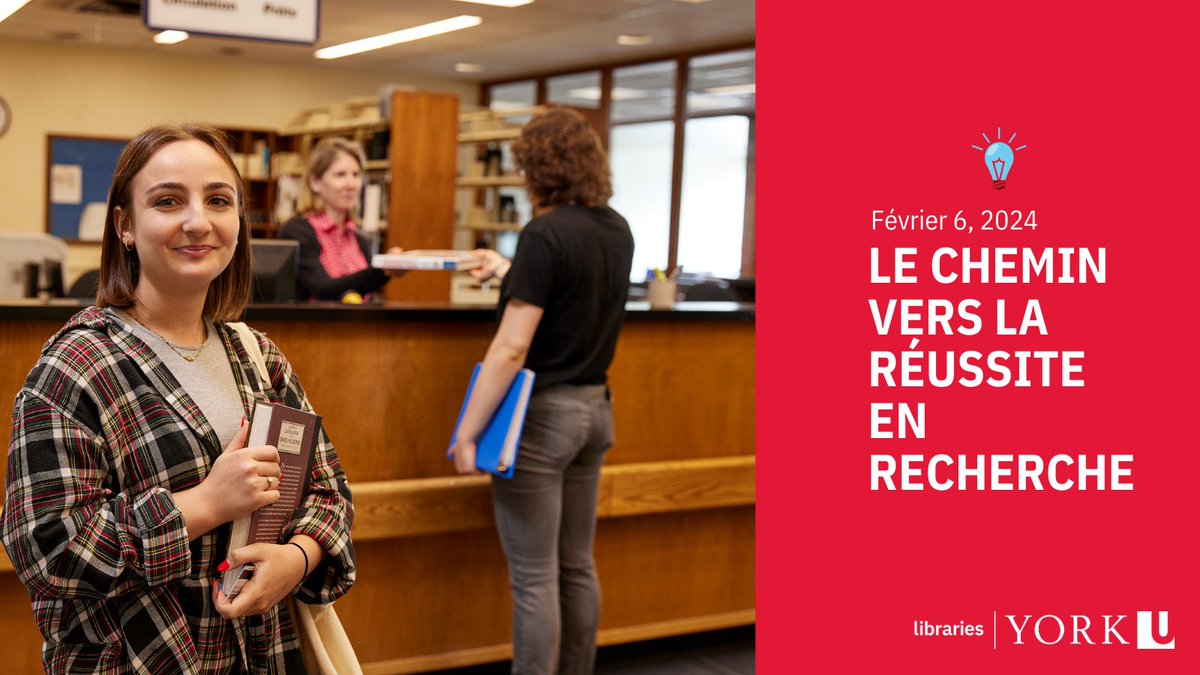 FrostLibrary's tweet image. Vous cherchez des sources académiques mais  vous ne savez pas où les trouver ? Rejoignez-nous pour l&apos;atelier &quot;Le Chemin vers la Réussite en Recherche&quot;.

Date : Mardi 6 février 2024
Heure : 13h00 - 14h00
Inscription : bit.ly/4boaKkQ
#YorkU #YorkULibraries