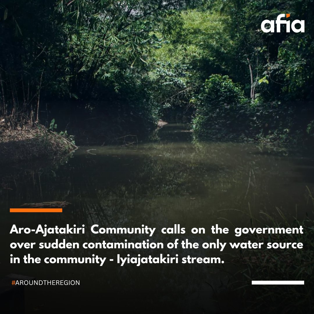 AfiaTvOfficial's tweet photo. Community in Abia calls on the government to come to its aid, following the sudden of contamination of their stream.
#AfiaTV #AroundTheRegion #SouthEastNigeria #Abia https://t.co/B3RGd22Qqo