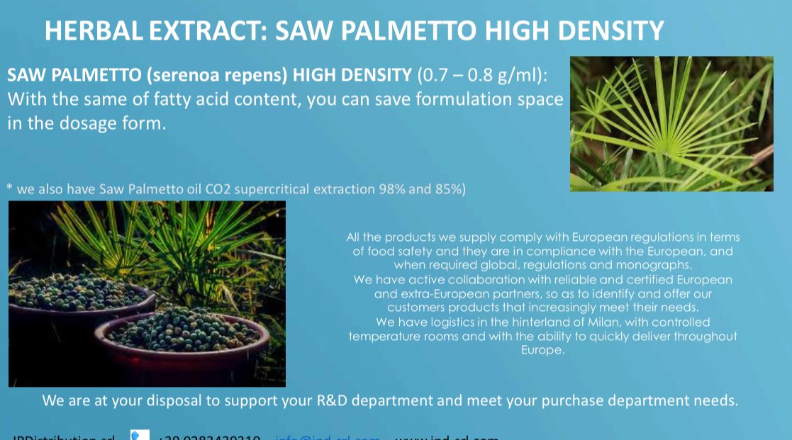 HERBAL EXTRACT: SAW PALMETTO HIGH DENSITY #IPD #IPdistribution #distribuzione #estrattinaturali #herbalextracts #serenoarepens #sawpalmetto #highdensity #integratori #nutrizionale