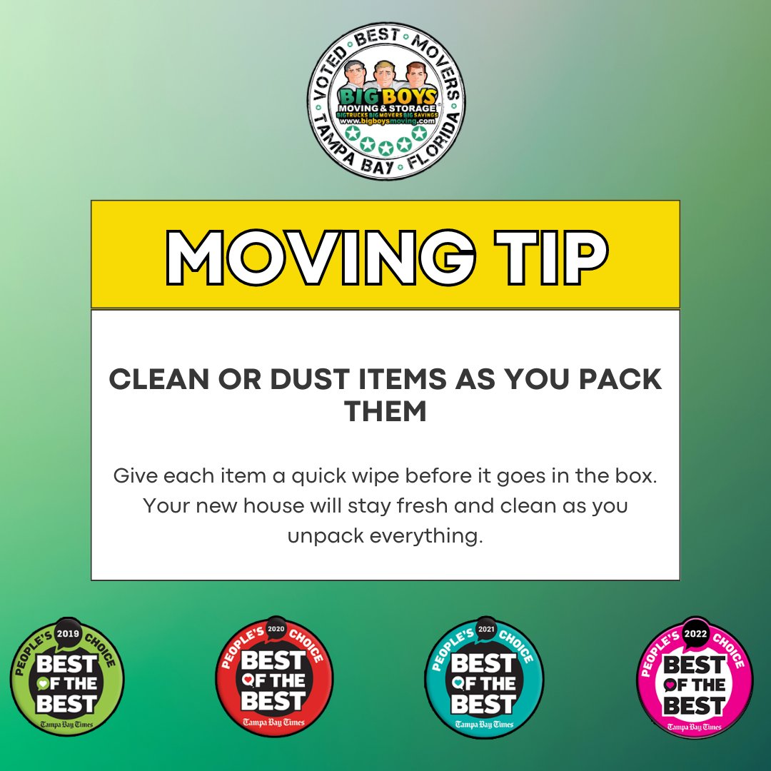 BIGBOYSMOVING's tweet photo. Moving Tip Monday
 
 #VotedBestMovers #BigBoysMoving #TampaMovers #TampaBay #MovingTampa https://t.co/RXF3f94vFN