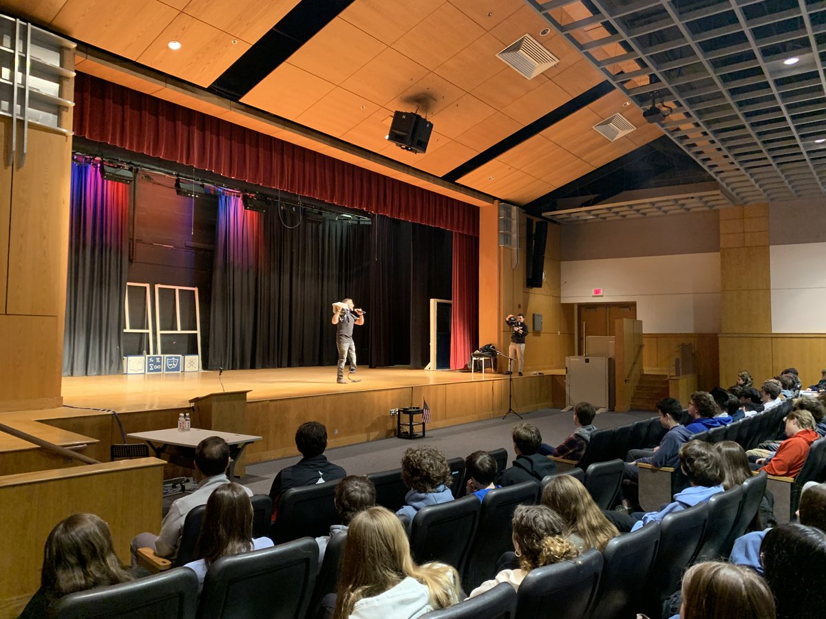 rswansonhingham's tweet photo. All HHS students attended Earl Granville's presentation, "The Weight We Carry,"  in our auditorium this morning.  Unity Week is underway, and, thanks to Earl, its launch will not soon be forgotten. https://t.co/n82nmsf0F7