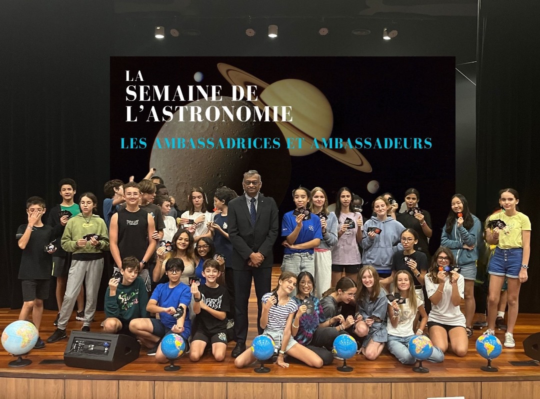 Les ambassadrices et les ambassadeurs de l'astronomie : former des élèves de 4e à guider une expo et animer des ateliers, pour que à leur tour ils puissent expliquer à des 6e et des 5e, tout au long de la semaine de l'astronomie au @LyceeKuala @Obs_Paris @FRinMalaysia