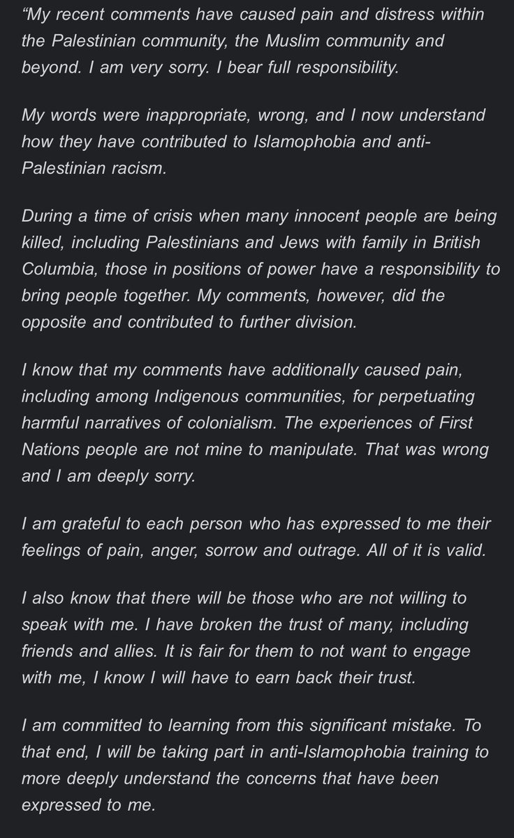 RobShaw_BC's tweet image. NEW - @selinarobinson says she will take anti-Islamophobia training, in a statement from NDP caucus. There is no mention of resigning from cabinet, as some have called on her to do. NDP faces protests at its caucus meeting this morning and a ban on campaigning in certain Mosques.