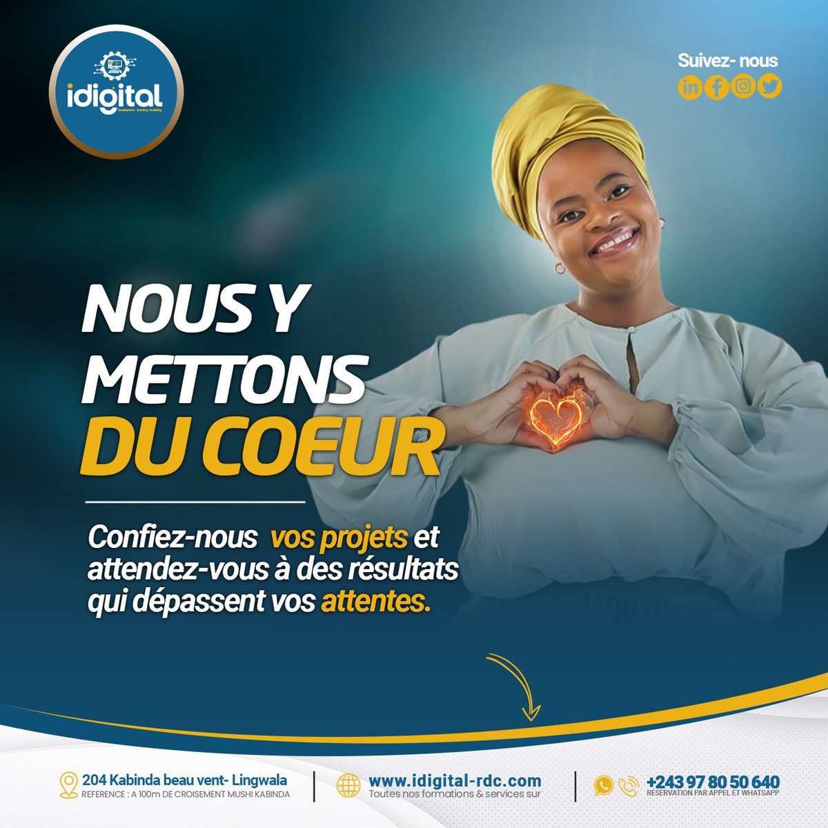 iDigitalCreate's tweet photo. 🚀💻✨ Nous y mettons du cœur !

Confiez-nous vos projets et attendez-vous à des résultats qui dépassent vos attentes. 

De la conception à l'implémentation, nous sommes prêts à façonner l'avenir digital de votre entreprise.

#TransformationDigitale #Technologie #Innovation https://t.co/KBNdXpNDc3