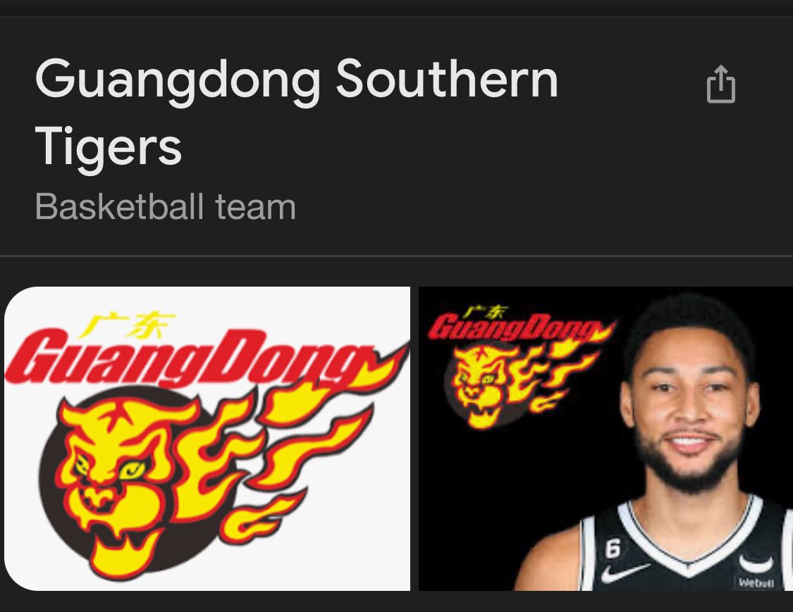 Who put Ben Simmons here when you Google Guangdong Tigers? 😂