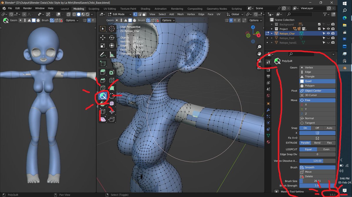 stlin217's tweet photo. Awesome 🤩🤩🤩

I Just found out that Sakana3's PolyQuilt Blender Retopology Addon is back.

Port to Blender 4.0 by Dangry (Daniel Gryningstjerna)

It also works on Blender 3.5.1.

Blender 4.0
https://t.co/A1sHJWtfju

#Blender #blender3d #b3d #retopo #3dmodeling #PolyQuilt https://t.co/2kqOul43P9