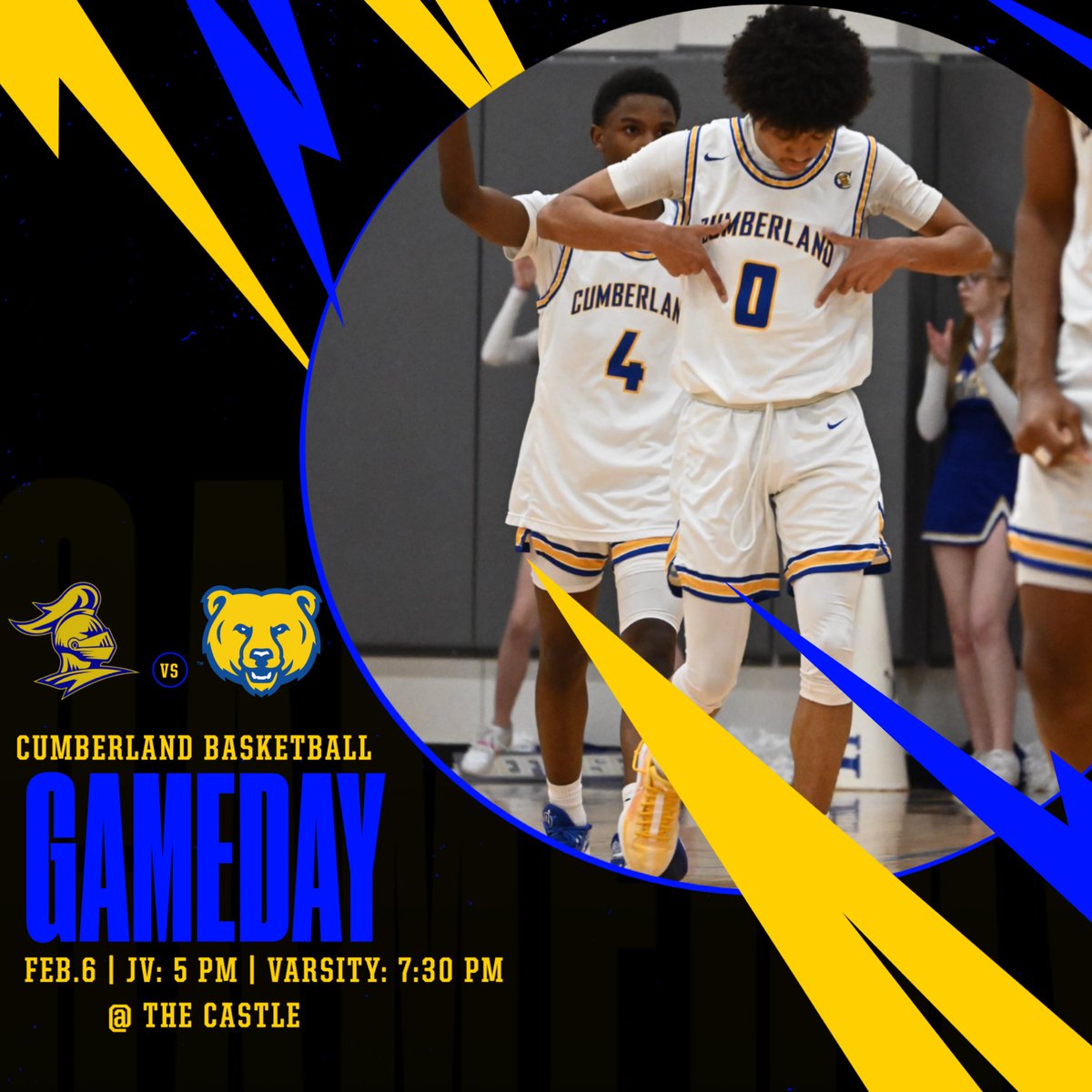 🚨 DISTRICT GAME DAY TUESDAY 🚨

🆚 BROWNSBORO 
📆 TUESDAY FEB. 6
⌚️ TIP OFF: JV: 5 PM | VARSITY: 7:30 PM
📍THE CASTLE 
#SwordsUp⚔️ <a href="/mc_rj9/">Rj McKenzie</a>