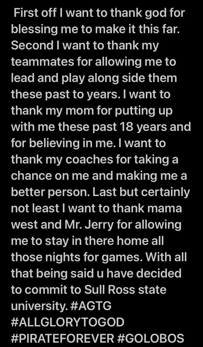 After a long recruiting and thought process I have decided to commit to Sull Ross state university #AGTG <a href="/Coach_Hardin/">Kyle Hardin</a> <a href="/CoachSawyer53/">Matthew Sawyer</a> <a href="/Coach_Lewis43/">@Coach_Lewis43</a> <a href="/SRSUFootball/">Sul Ross Football</a> <a href="/CoachHarmening/">Kurt Harmening</a>