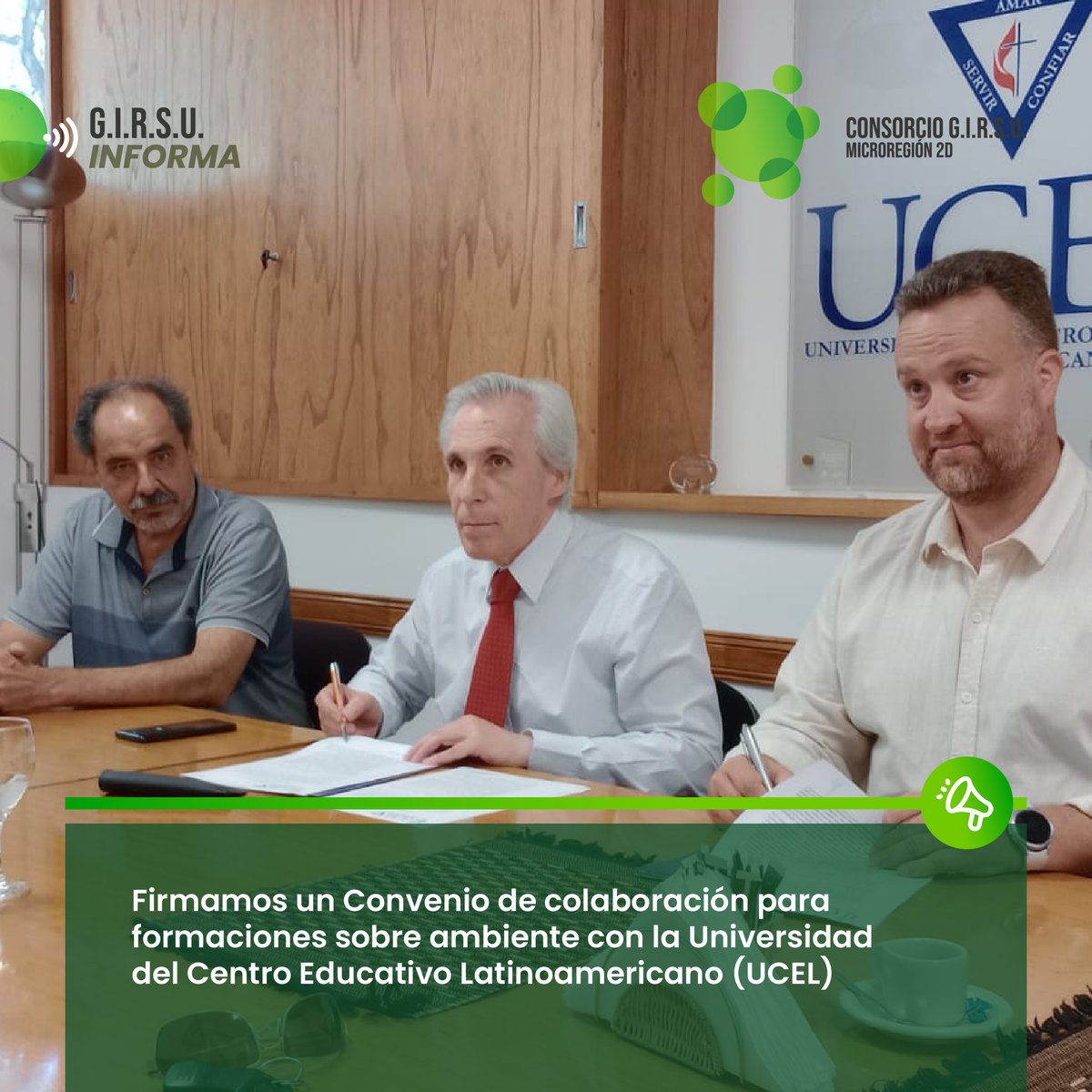 GirsuM2d's tweet photo. 𝐂𝐎𝐍𝐕𝐄𝐍𝐈𝐎 𝐂𝐎𝐍 𝐋𝐀 @uceloficial 
🤝🏻 Por primera vez en la Prov. de Santa Fe, el sector académico, a través de la Universidad del Centro Educativo Latinoamericano #UCEL; y un Consorcio de Gobiernos Locales, #GIRSUM2D, se unen en este desafío educativo y ambiental. 📗🌱 https://t.co/4CDL42V26y