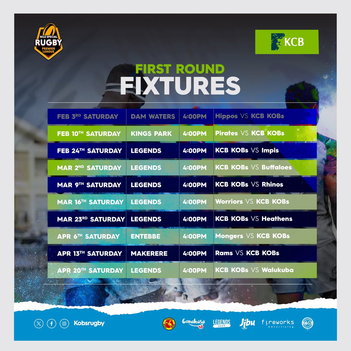 The map has been rolled out. Get ready to rumble📍

Which of these rounds are you looking forward to the most?
#NileSpecialRugby #KCBKOBs #PoetryInMotion