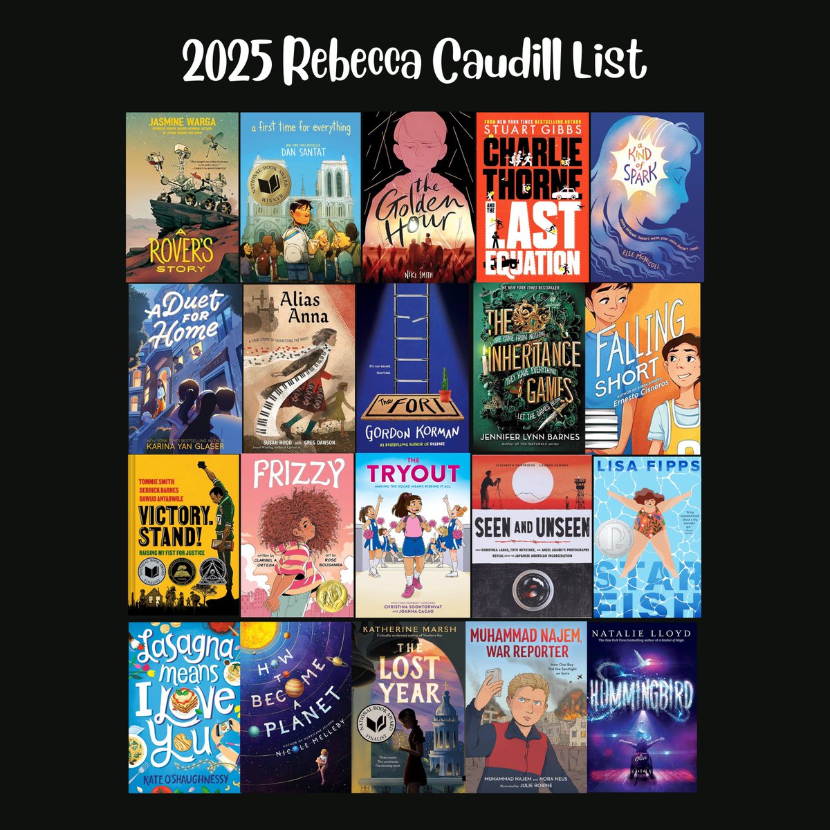 Congratulations to all of the nominated authors, and thank you to the teachers &amp; librarians on the Caudill selection committee!!