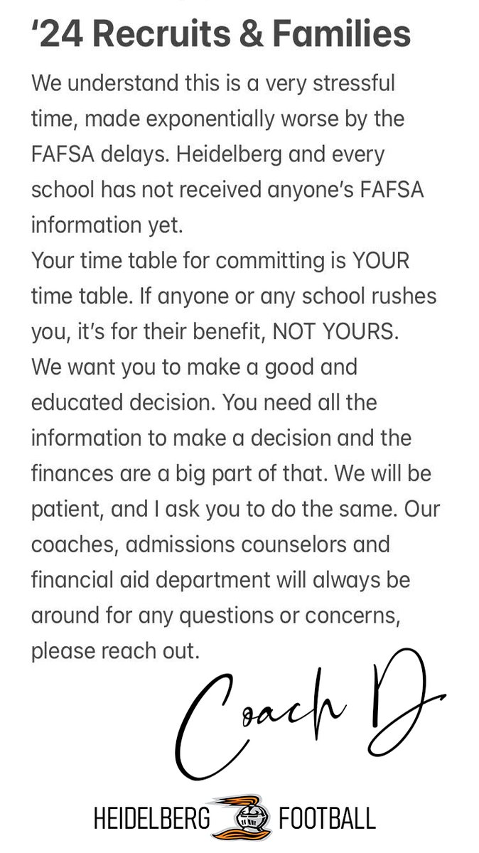 Class of 2024 and families: Please read: