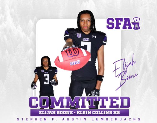 Blessed to announce that I am Committed SFA!!! @CoachCarthel @CoachWilson_ @Coach_dcMiller @CoachChino @KCTigerFootball