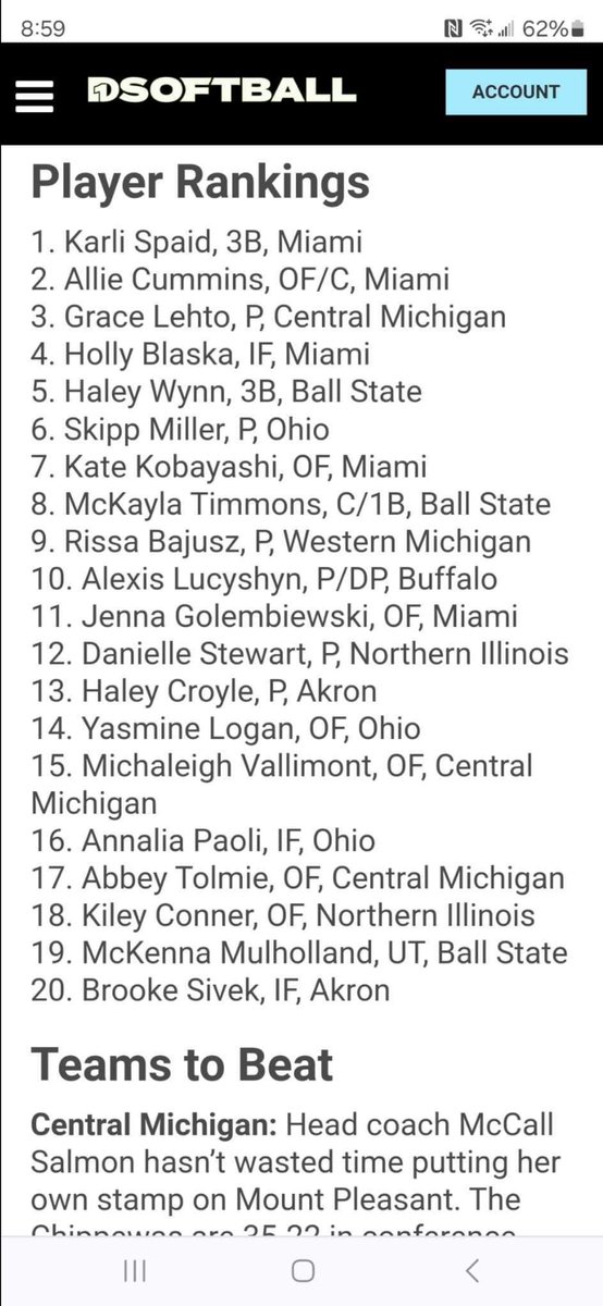 bsivek02's tweet photo. honored to be recognized with these athletes as a top 20 player in the MAC! 
#GoZips 💛💙🦘 https://t.co/mvbRIL79EN