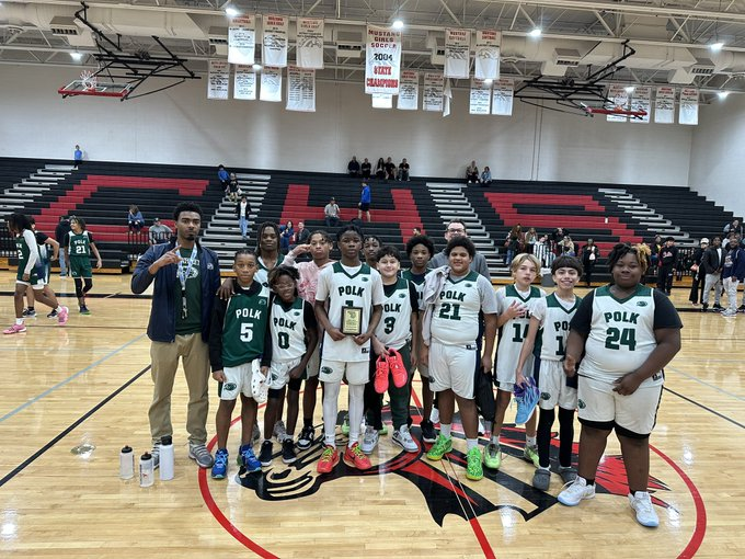 MrsparrishA's tweet photo. Way to go Ted Polk Panthers 7th Grade for being the undefeated district champs for CFBISD. I'm so proud of my oldest son and his teammates. It's been great to see former students of mine playing basketball this season. https://t.co/CMJBEfsEV2
