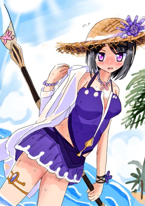 #くそ寒いので水着絵を貼る
黒江ちゃん💕 