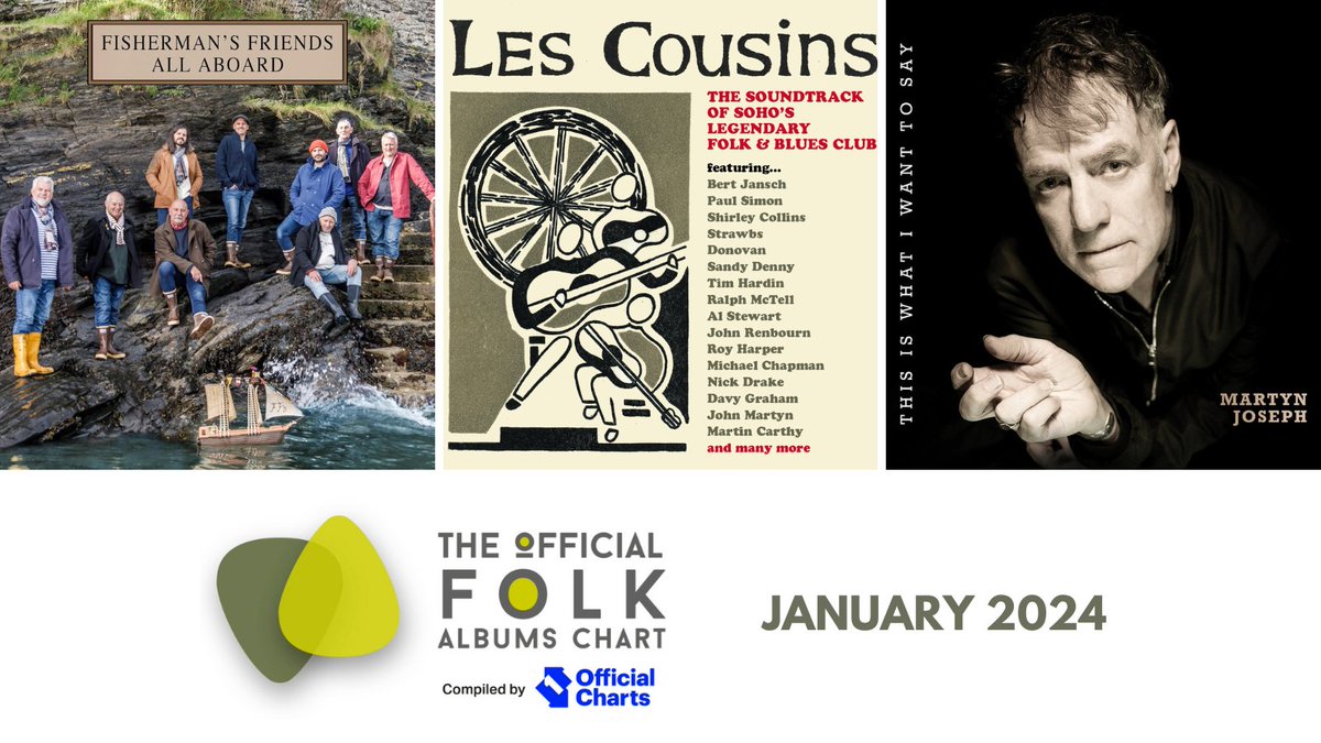 Today we announce the Official Folk Albums Chart for January 2024! The chart features three new entries. New entries from: @Fishy_Friends @martyn_joseph View the full chart here: englishfolkexpo.com/official-folk-…