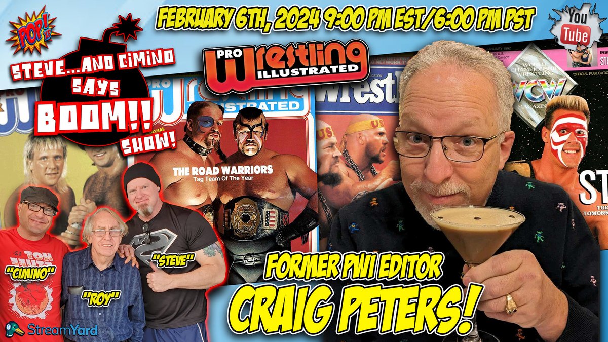thepopxp's tweet photo. CALLING ALL WRESTLING FANS!!!

Tomorrow night at 9:00 PM EST we will be going LIVE with former PWI (Pro Wrestling Illustrated) Editor Craig Peters to talk his tenure at the magazine, and we will also dive into his LOVE OF COMICS!!

So, click the link and set that reminder!
https://t.co/sTCCsE5u27

@doommega212 @NileScala @BillyTucci @GoatboyXL @WWE @otdz_t @WCWNitroBook @MagazinePics