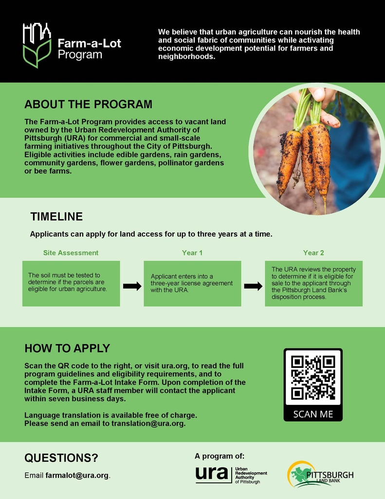 The URA owns many vacant properties that while currently distressed can be made available for productive reuse, including farming. 

Learn More Here:  ura.org/pages/farm-a-l…