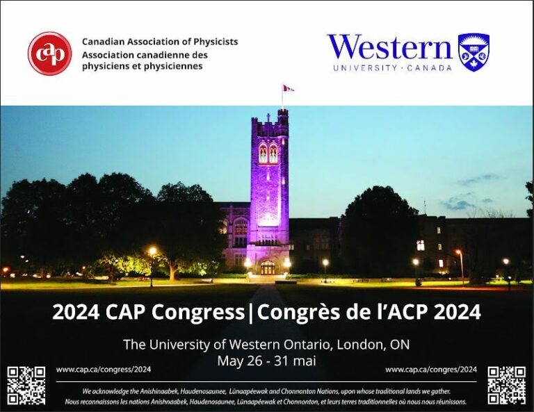 MBP_GSA's tweet image. 2024 CAP Congress @CAPhys
KEY DETAILS:
Dates: May 27-31, 2024
Location: Western University, London, ON
Abstracts must be received by 23h59 ET, Feb 11th. More details: cap.ca/congress-confe…