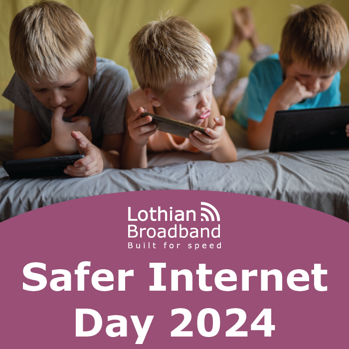 Today is Safer Internet Day! To mark the occasion, we’ve outlined the top 5 ways we keep our own children and teens safe online. Read our blog here: lothianbroadband.com/blog/top-5-tip… #SaferIntenetDay #SaferInternetDay2024