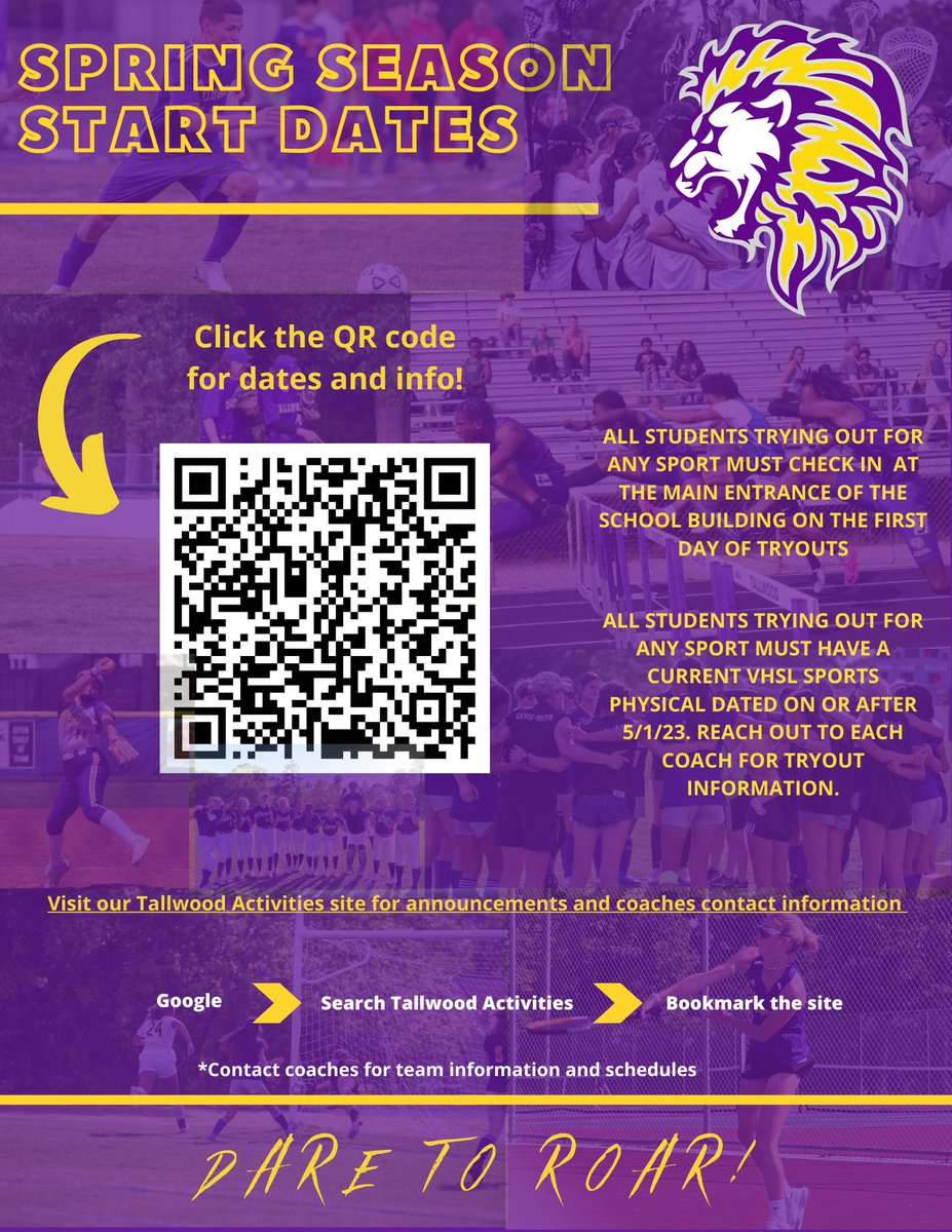 The VHSL spring season starts on 2/19/24. Check out our tryout calendar and reach out to our coaches for more info.