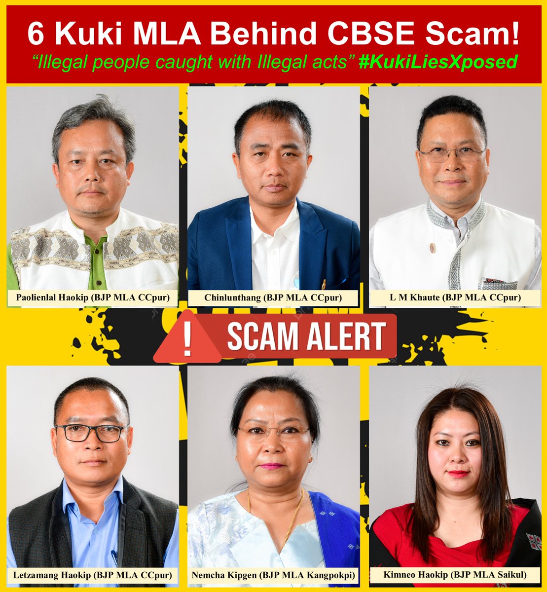 Real Face of Kuki lies <a href="/chinlunthang/">Chinlunthang Zou</a> <a href="/KipgenNemcha/">Nemcha Kipgen</a> <a href="/LMKhaute/">LallianMang Khaute, MLA,IPS(retd)</a> <a href="/paolienlal/">Paolienlal Haokip</a> <a href="/mang_henglep/">Letzamang Haokip</a> <a href="/KimneoHangshing/">Kimneo Haokip Hangshing</a>
 
The Kuki sympathizers deserved to know the mastermind's identity behind the #ManipurViolence.

ndtv.com/india-news/3-s…

#ManipurFightsBack 
#KukiLiesXposed 
#KukiAtrocities