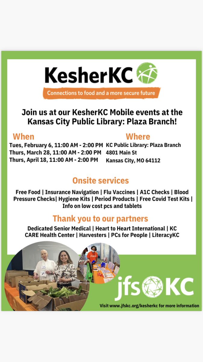 csdsocialworker's tweet photo. @JFSKC is putting on an amazing mobile event monthly through April! Information below! 🤩 https://t.co/MzMkOPeKRt