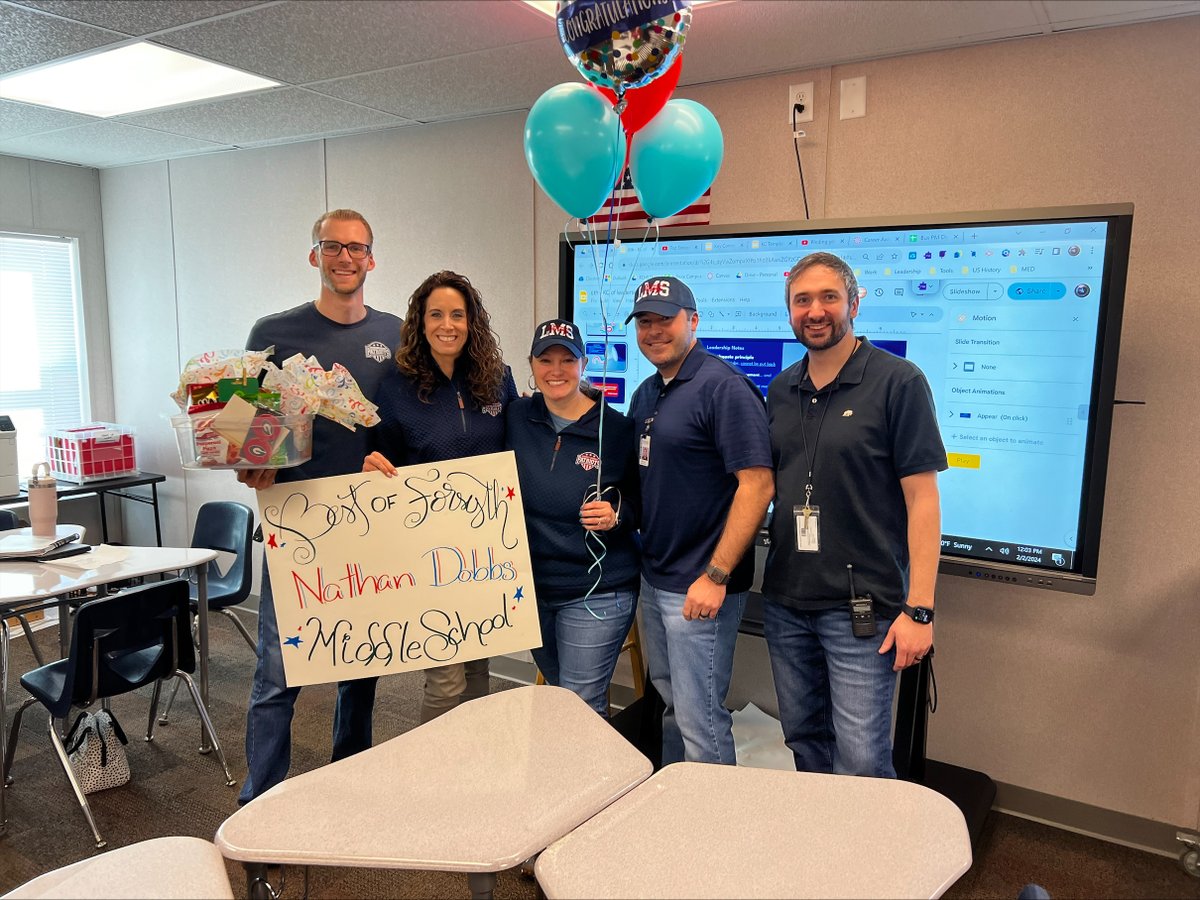 Congratulations to Nathan Dobbs as he won the Best of Forsyth in the teacher category. We are so excited to have Mr. Dobbs at LMS!