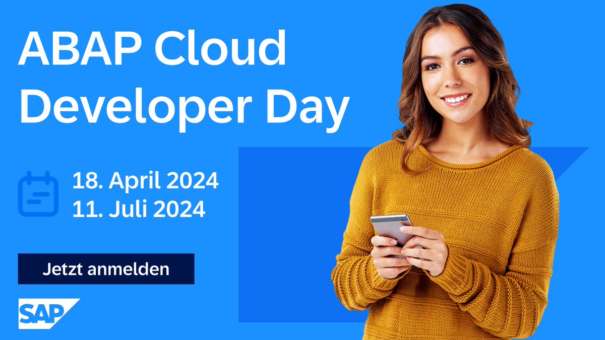 MrsSaraStritt's tweet image. Sie möchten Ihr Wissen zu #ABAP Cloud auf den neusten Stand bringen? Dann seien Sie beim nächsten virtuellen ABAP Cloud Developer Day dabei und lassen sich von SAP Experten aus der Entwicklung und dem Produktmanagement weiterhelfen: imsap.co/6019pCQmT
#saplearning