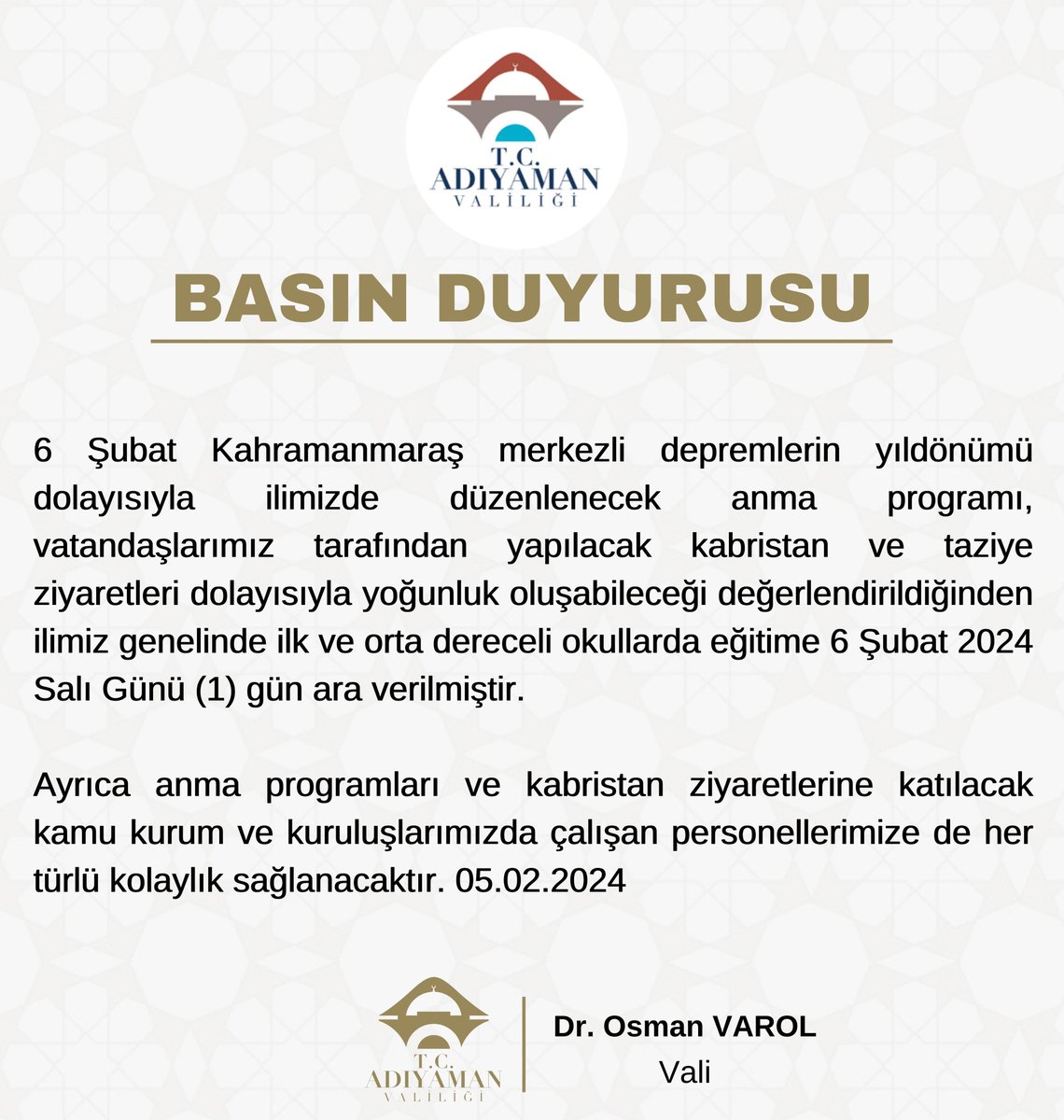 Adıyaman Valiliği (@adiyamangovtr) on Twitter photo 