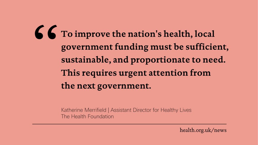 Financial strain on councils continues to impact health and widen health inequalities. @KMerrifieldTHF explains why today's local government finance settlement will do little to improve this picture. Further action is needed. Read the full statement ⬇️ health.org.uk/news-and-comme…