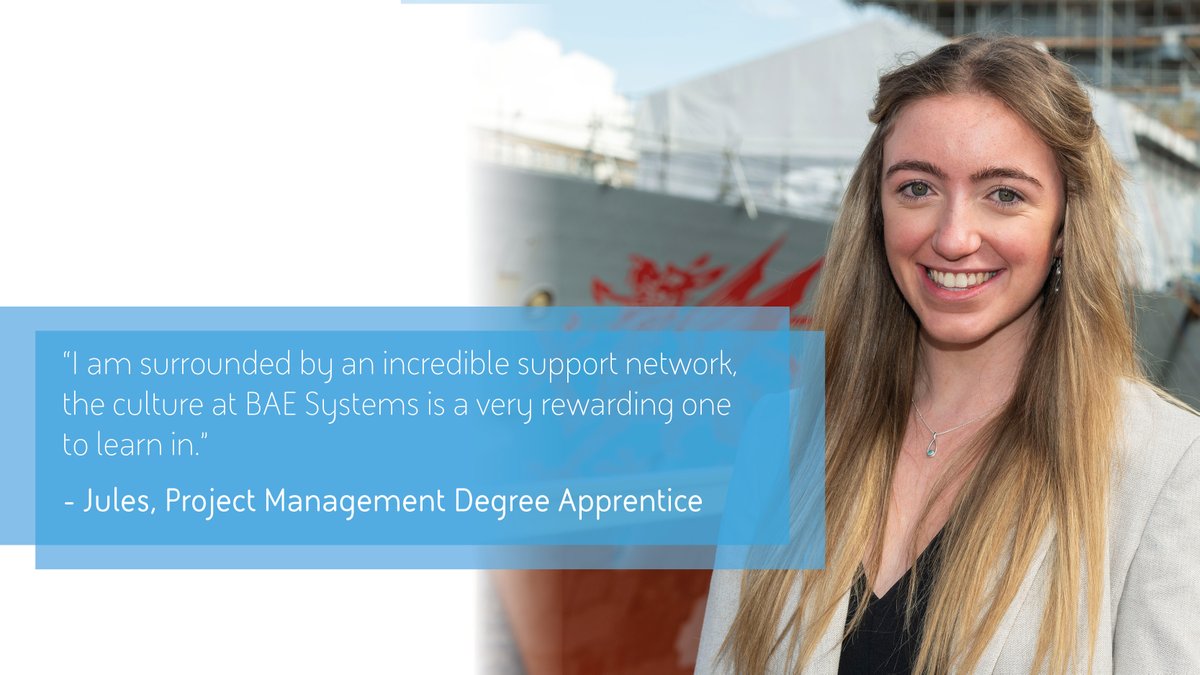 Jules is one of our Project Management Degree Apprentices working in Portsmouth. Alongside studying for her degree, Jules is part of a team responsible for the delivery of fleet time support periods. Interested in a Apprenticeship? Apply now 💻 lnkd.in/gmkvNNCS #NAW24