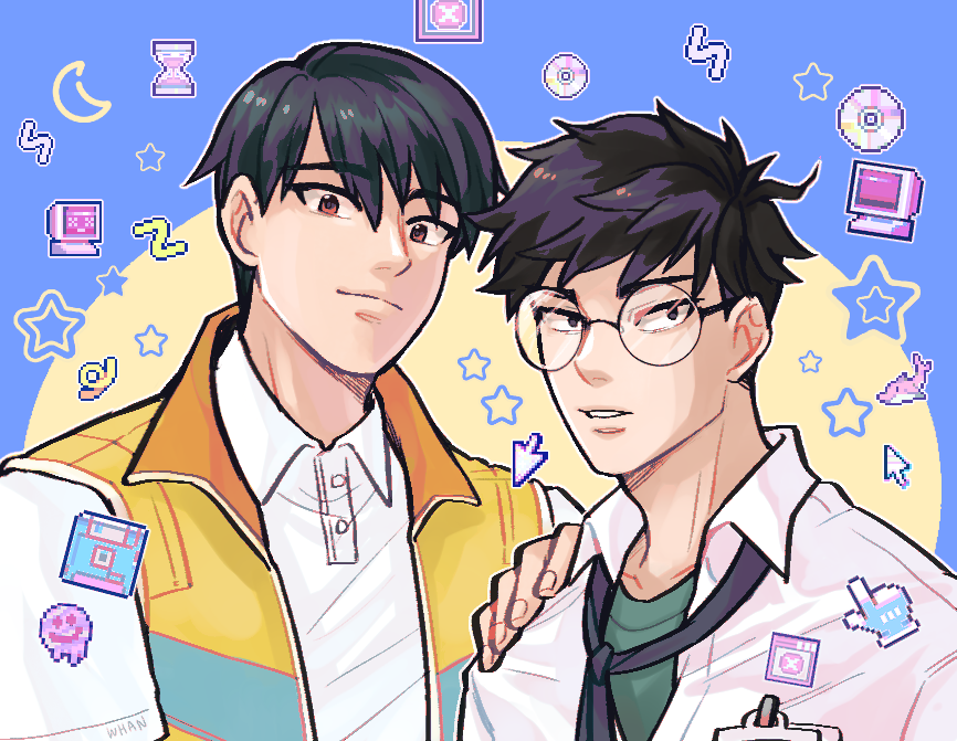 베가5 이과남들을 그린건 두 사람에게 잘 어울리는 데코 브러시를 발견해서 한 번 사용해보고 싶었기 때문이다 .. .. ..