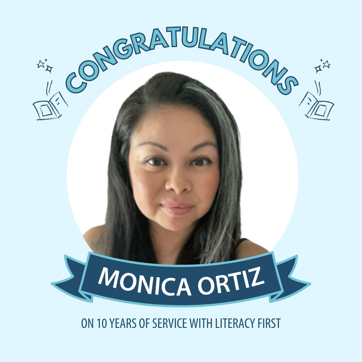 Congrats to Monica Ortiz, AmeriCorps Coach Manager, on 10 years of service! Mon brings organization, empathy, and patience to every project or challenge she faces. She is a positive support system for teammates and tutors alike. #10YearWorkAnniversary #StaffAppreciation