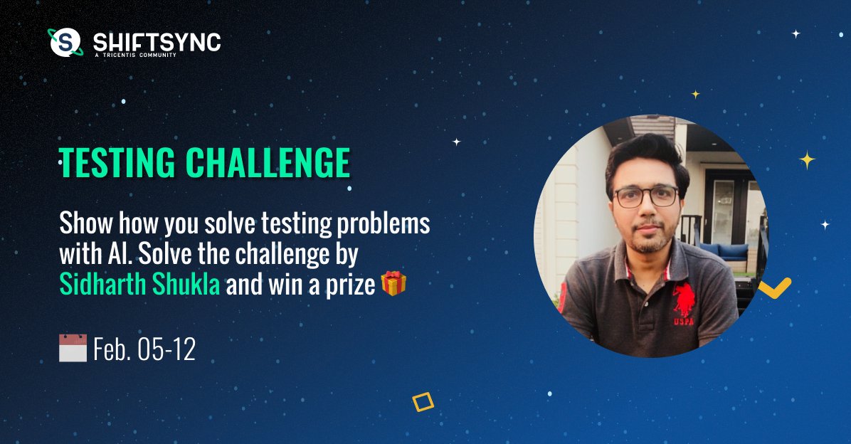 Tricentis's tweet photo. Let's see if #AI can elevate your #testing! Participate in our #ShiftSync challenge by:
๐ Identify a testing challenge.
๐ก Propose a solution.
โก Consider AI integration.
๐ Submit your solution by February 12: https://t.co/UnX8j4vA3t https://t.co/RSgsM6qGrK