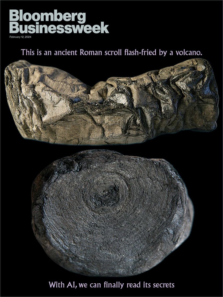 Sometimes life and humans and tech are just awesome. Here's a 🧵 on such awesomeness. It releates to these ancient Greek and Roman scrolls that we can now read thanks to AI and some creative folks

Story here bloomberg.com/features/2024-…