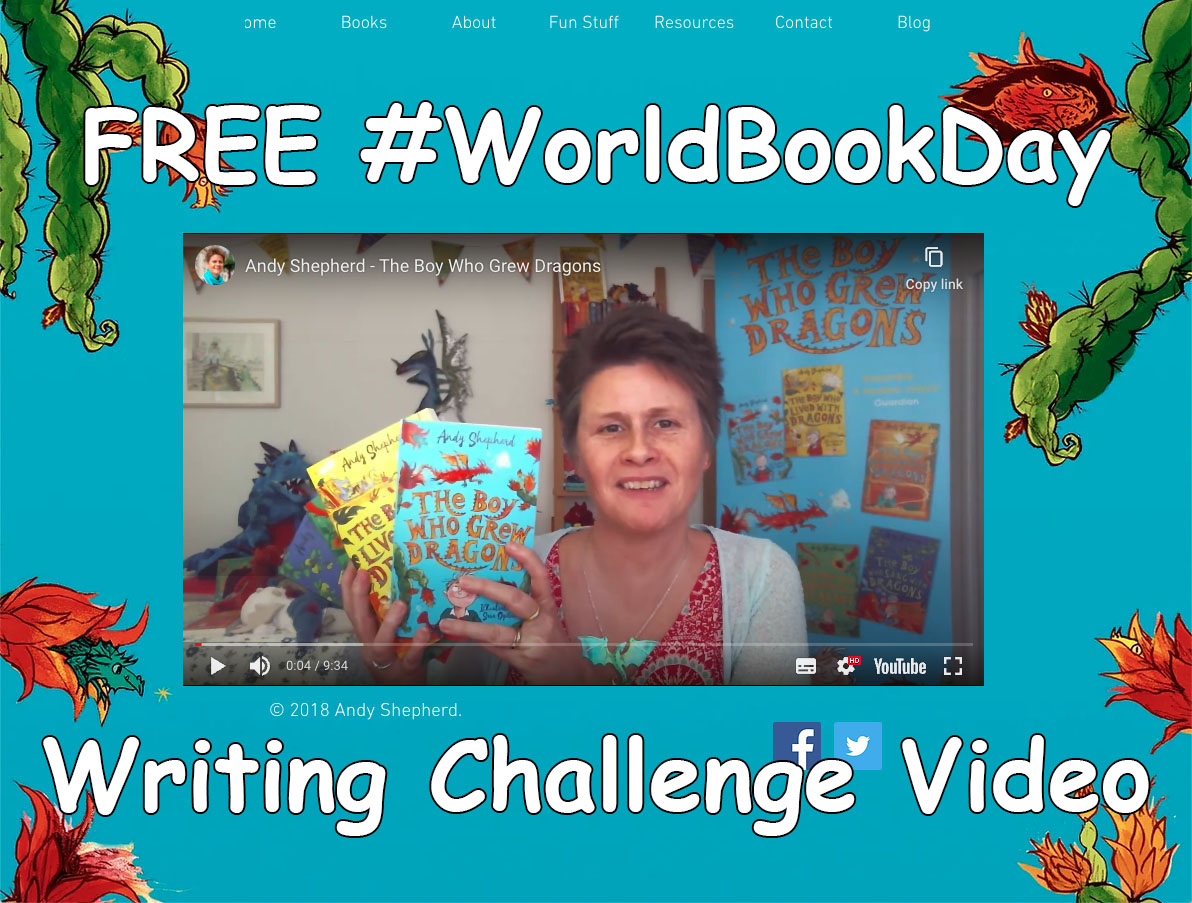 andyjshepherd's tweet photo. TEACHERS/LIBRARIANS/PARENTS/CARERS

🎉FREE 🎉for #WorldBookDay @WorldBookDayUK 

A ten minute writing challenge video all about #TheBoyWhoGrewDragons !

Contact through my website for a link to access it.

https://t.co/wnoKFwbAa4 https://t.co/ApgdJ8EnbP