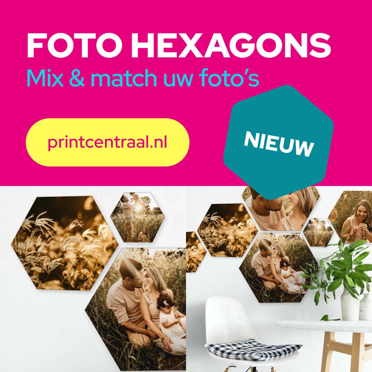 NIEUW: Hexagon panelen met foto print!

💗 Bestel voordelig & snel: printcentraal.nl/interieur/hexa…

#foto #fotografie #fotolijst #fotoidee #plexiglas #hexagon #hexagons #fotopaneel #interieur #interieurtip #interieuradvies #leukwonen #cadeautip #woninginrichting #kantoorinrichting