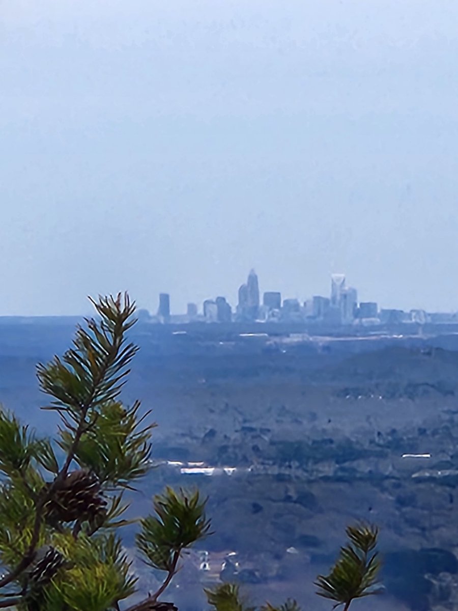 Yesterday's hike with the Charlotte skyline in the distance.