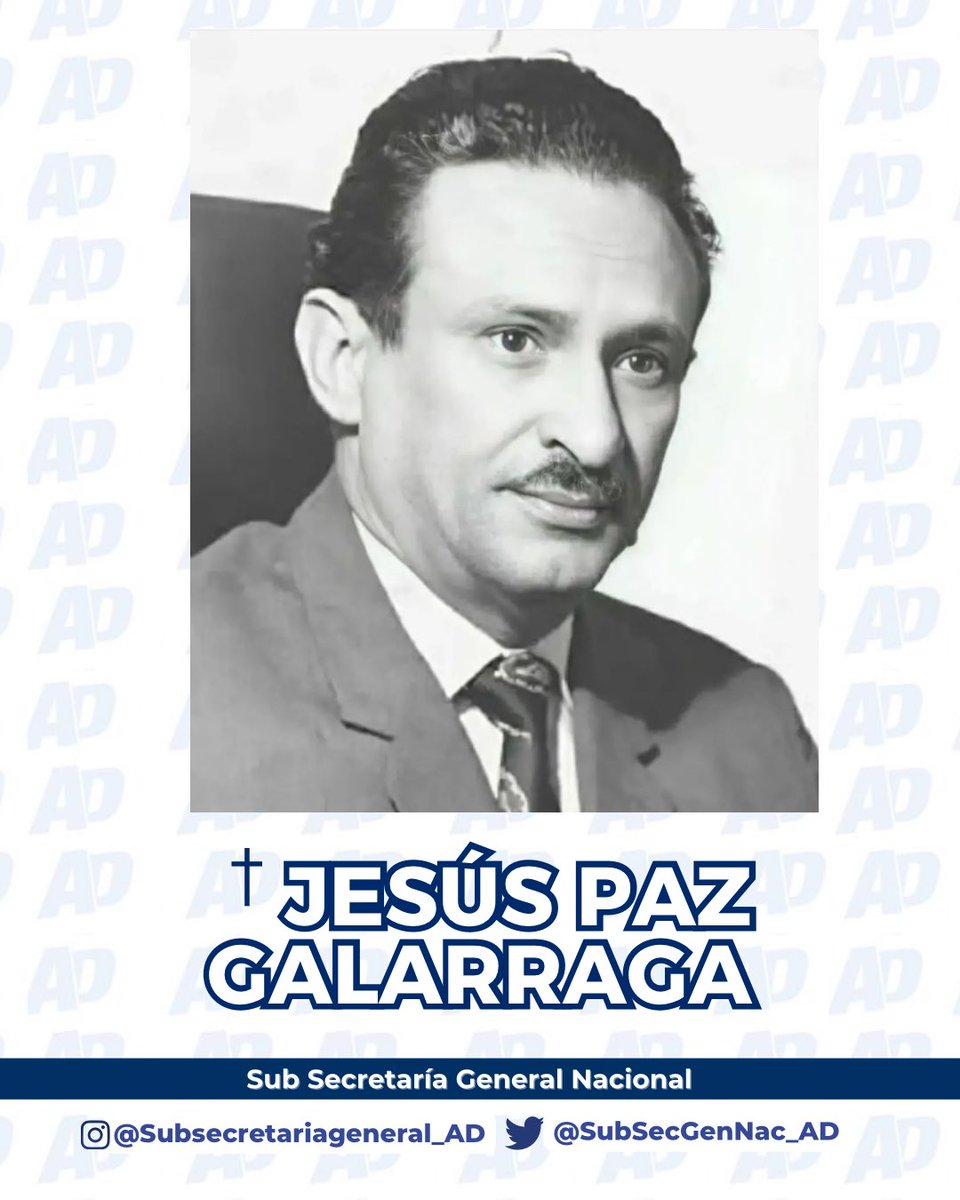 Un día como hoy, 5 de febrero de 2012, murió en Caracas, los 92 años de edad, Jesús Paz Galarraga, médico y político.  Luchador contra el régimen de Marcos Pérez Jiménez, detenido y encarcelado en esa época. Fue uno de los fundadores de nuestro partido #ParaGanarHayQueVotar