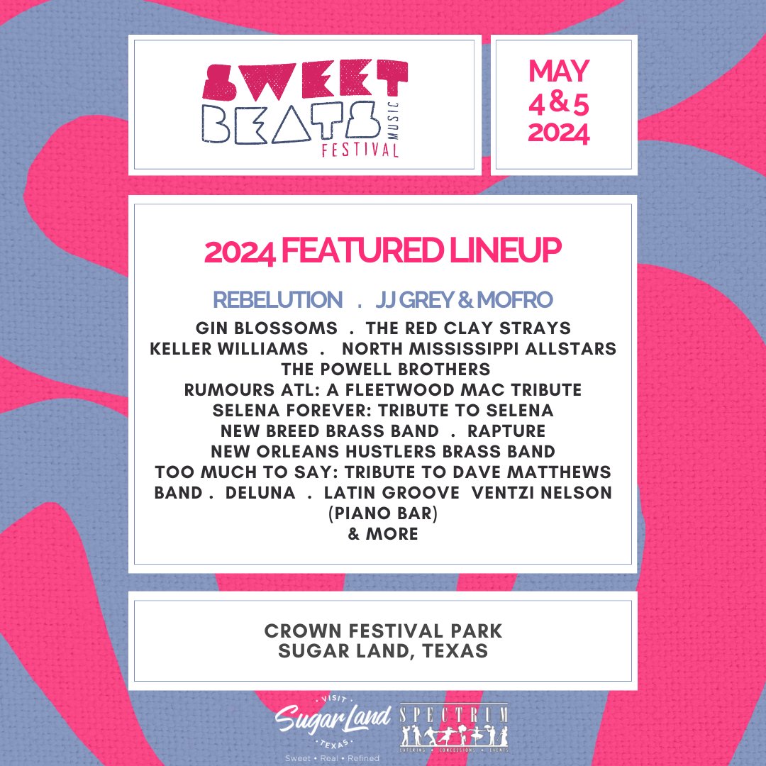 NEW ADDITION TO OUR LINE UP @ginblossomsaz!!! We are so excited and can’t wait to see them perform LIVE!🤩 🎤 May 4th & 5th, 2024 😋 Get your tickets in our bio! #sugarland #musicfestival #musicfest #familyfun #upcomingevents #sweetbeatsmusicfest #houston