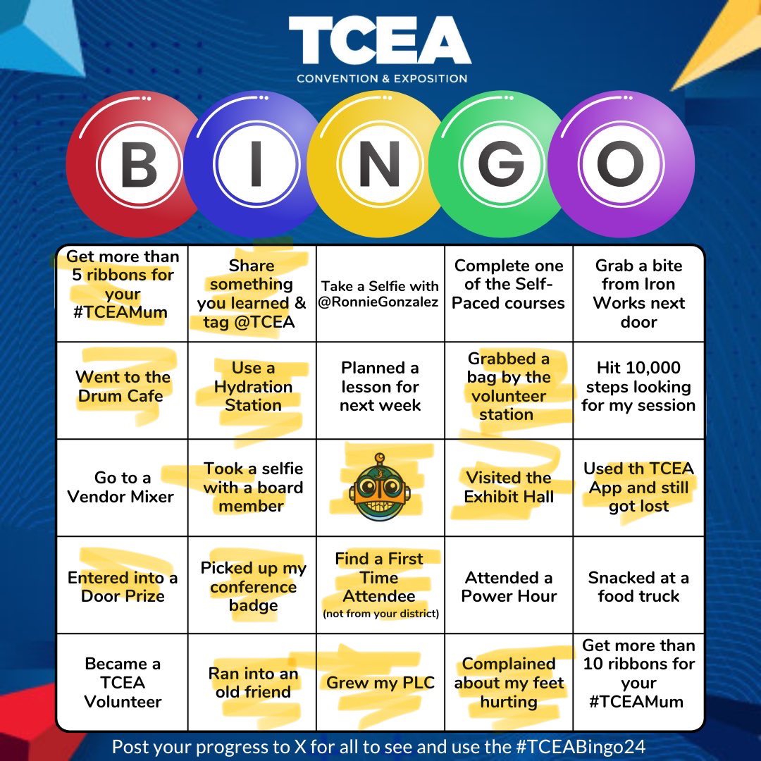 Got my first Bingo!! #TCEA #TCEA24