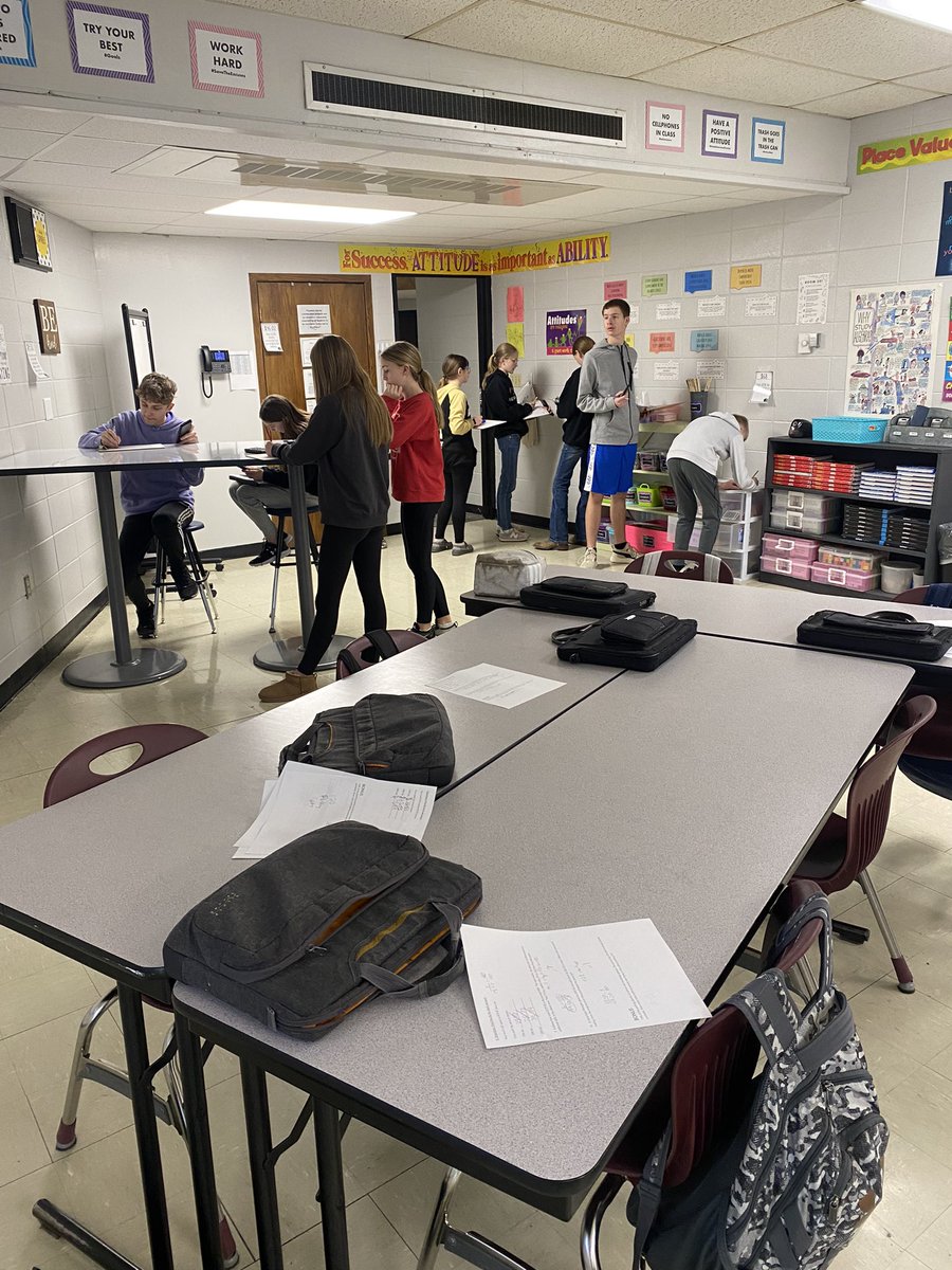 7th graders doing a partner scavenger hunt reviewing sales tax, tips, and discounts 😁 Great discussion! #mathteacher #iteachmath