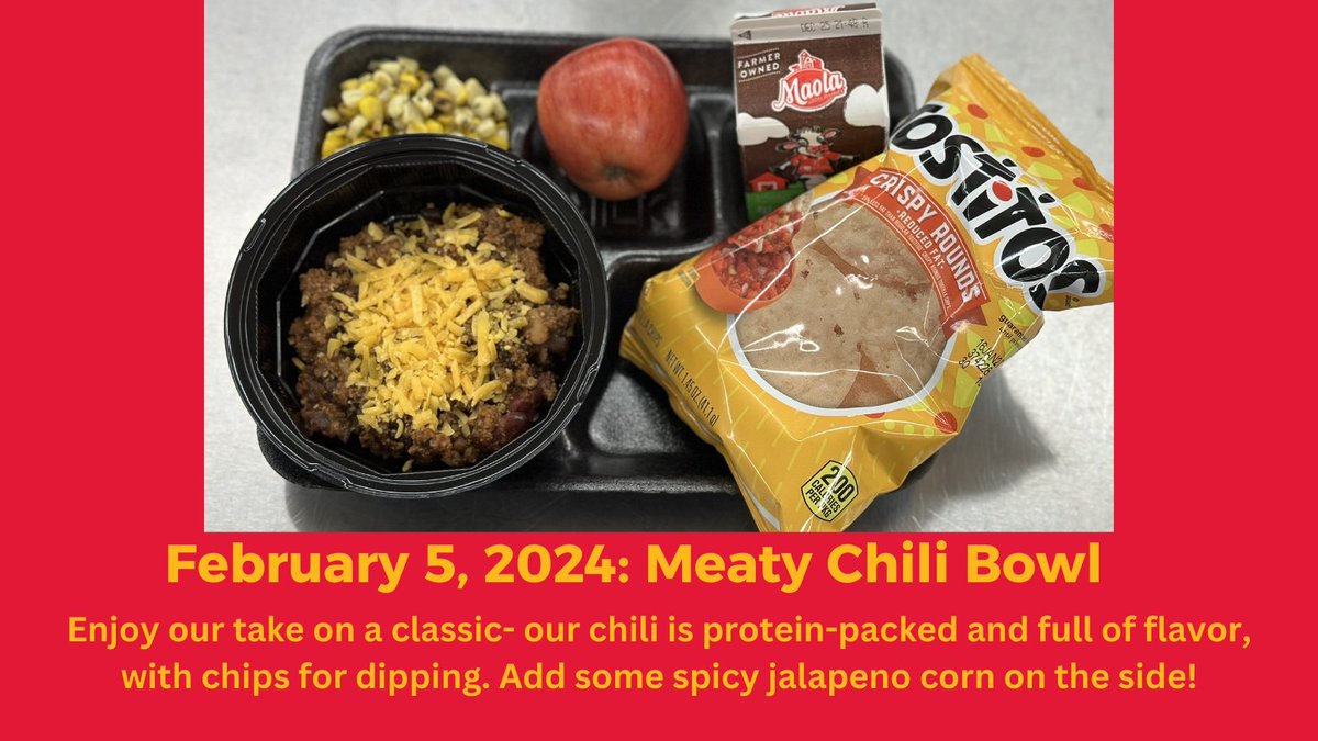 Chesapeake Public Schools Nutrition Services (@cps_sns) on Twitter photo It's Bowl Week <a href="/cpschoolsva/">๐พ๐๐๐จ๐๐ฅ๐๐๐ ๐ ๐๐ช๐๐ก๐๐ ๐๐๐๐ค๐ค๐ก๐จ</a>! ๐Each day this week we're featuring a tasty lunch item in a bowl to celebrate the BIG GAME coming up this weekend. Join us today for our Meaty Chili Bowl with crispy tortilla chips for dipping ๐ It's Bowl Week <a href="/cpschoolsva/">๐พ๐๐๐จ๐๐ฅ๐๐๐ ๐ ๐๐ช๐๐ก๐๐ ๐๐๐๐ค๐ค๐ก๐จ</a>! ๐Each day this week we're featuring a tasty lunch item in a bowl to celebrate the BIG GAME coming up this weekend. Join us today for our Meaty Chili Bowl with crispy tortilla chips for dipping ๐