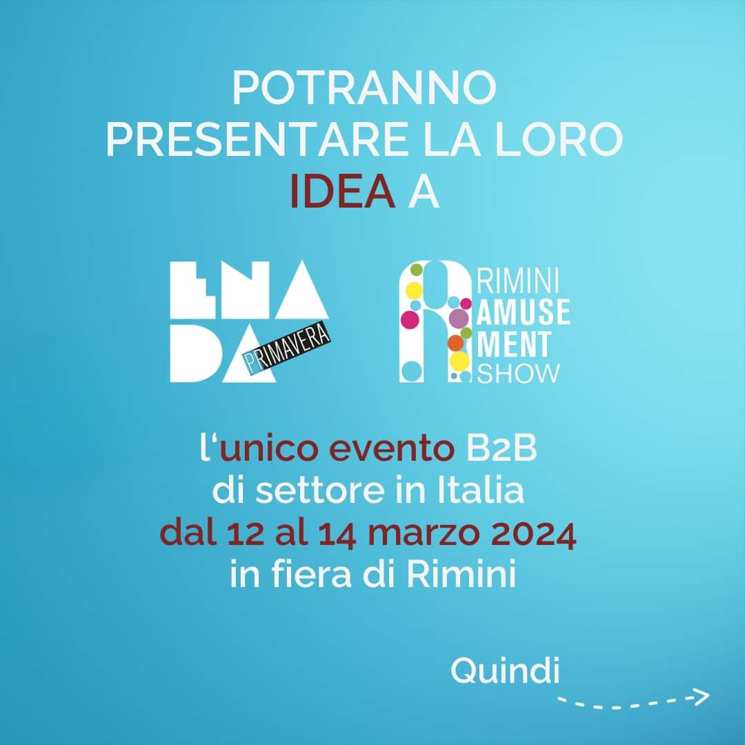 Angi_tech's tweet photo. 📌 Dal 12 al 14 Marzo 2024, andrà in scena #Enada, la fiera leader per tutti gli operatori del settore gaming nel Sud Europa.
🇪🇺🇮🇹 Partecipa alla #CALLforSTARTUP compilando il modulo al seguente link:
https://t.co/cvZR0du6Fj https://t.co/qF5W2Iithr