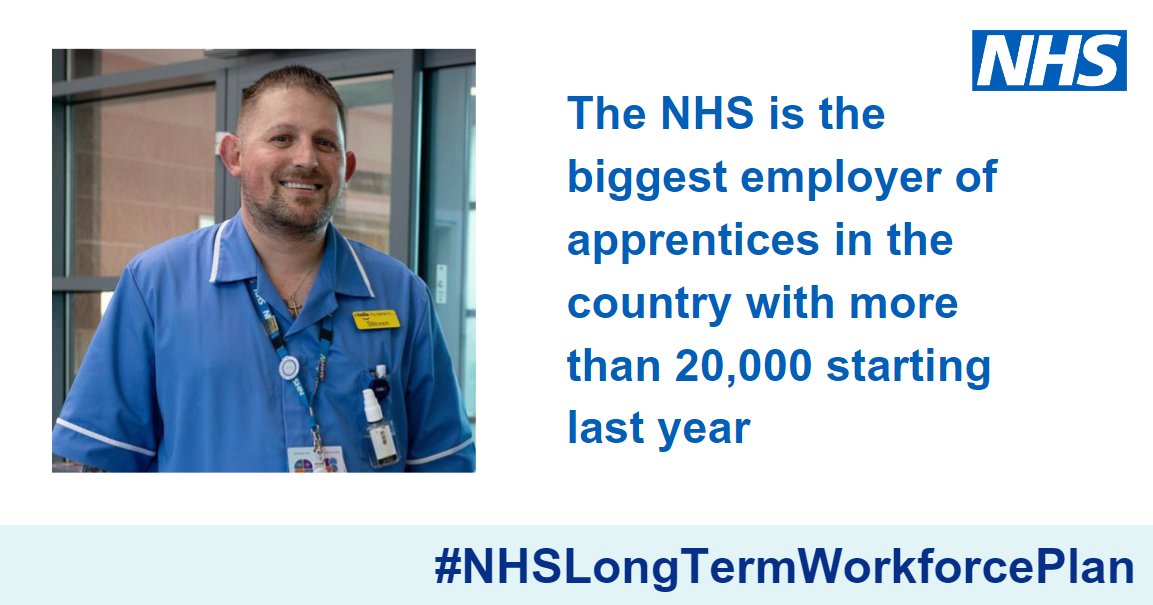 Apprentices are a crucial part of the #NHSLongTermWorkforcePlan and NHS England aims to triple the number being trained by 2030, so they make up more than one in five new recruits. Read about former greengrocer Steven's journey to becoming a nurse orlo.uk/YWJp4 #NAW2024