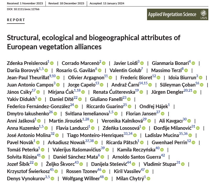 We published a new, open dataset with standardized attributes of 12 variables characterizing 1106 European vegetation types: onlinelibrary.wiley.com/doi/full/10.11… doi.org/10.5281/zenodo… @ApplVegSci @IAVS5