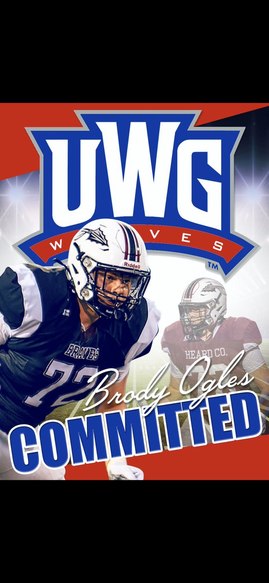 OglesBrody's tweet photo. 1000% committed to @UWGFootball! @CoachA_Davis @KoachTaylor @HeardBraves @HeardCountyWei1 @jtylernapier @GradickSports @HSM_WestGA @LasseterShane @NwGaFootball @RecruitGeorgia https://t.co/B6dH1Littb